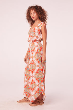 Asilah Orange Medallion Wide Leg Jumpsuit