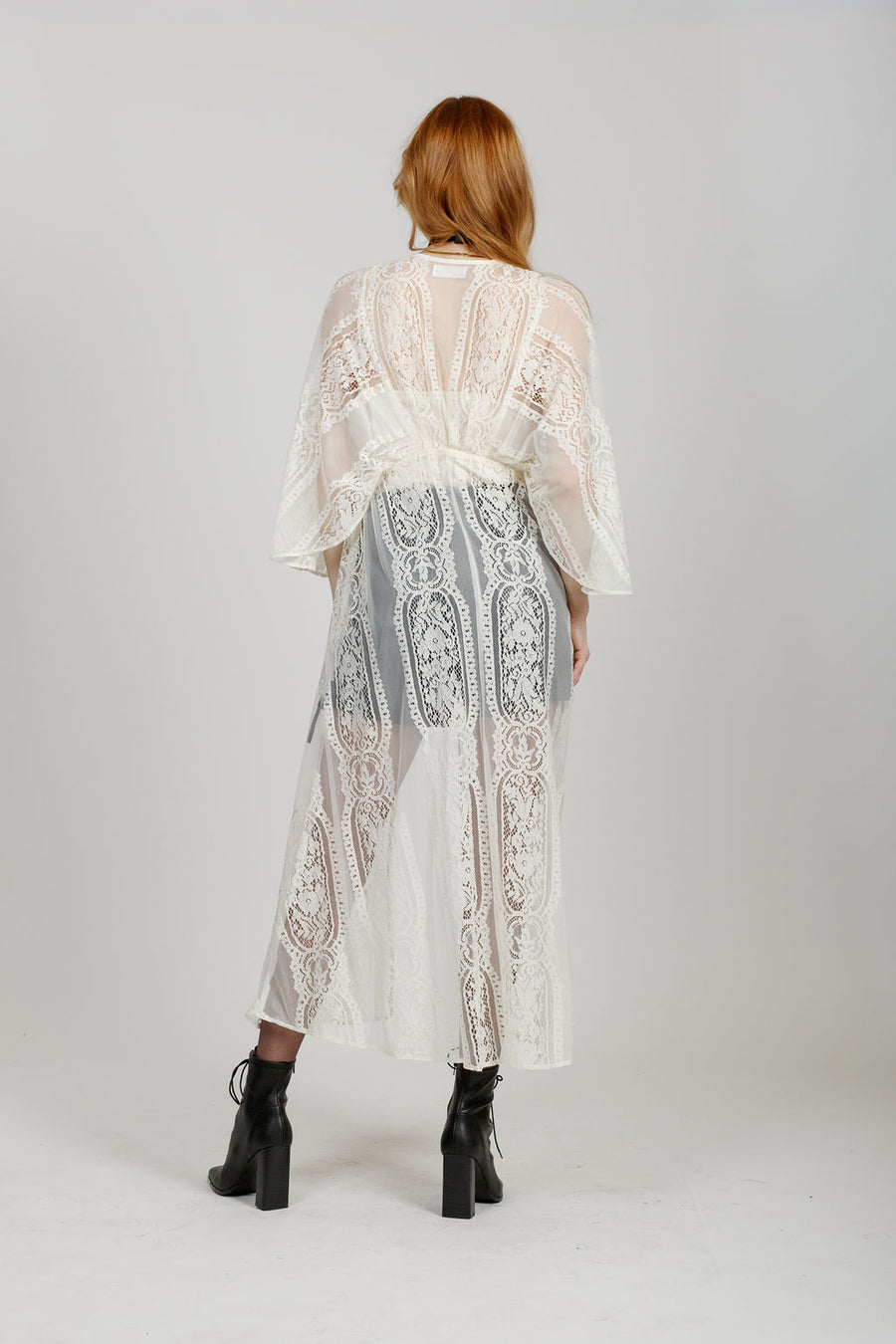 Cynthia Ivory Lace Duster