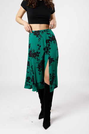 Etta Emerald Floral Midi Skirt