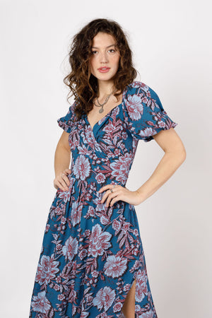 Gail Sapphire Floral Maxi Dress