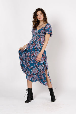 Gail Sapphire Floral Maxi Dress