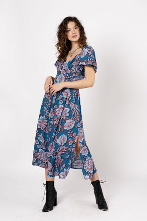 Gail Sapphire Floral Maxi Dress