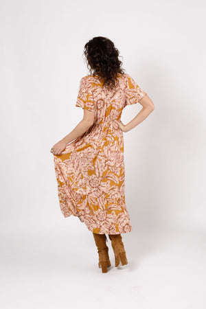 Heather Gold Floral Maxi Dress