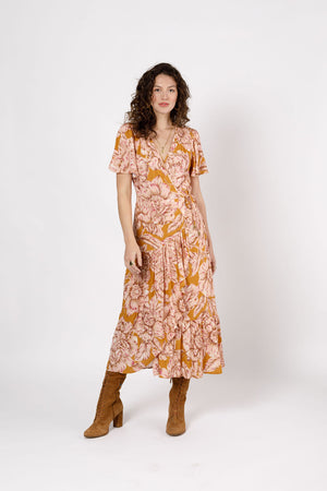 Heather Gold Floral Maxi Dress