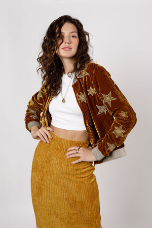 L'Astre Gold Velvet Jacket