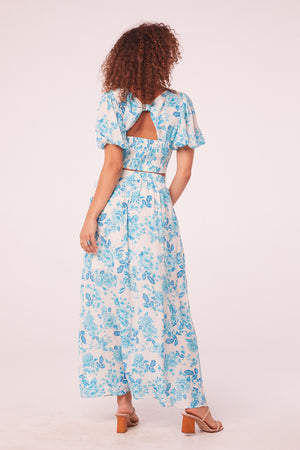 Lemnos Turquoise Floral Maxi Skirt