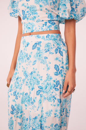 Lemnos Turquoise Floral Maxi Skirt