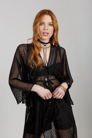 Maeve Black Sheer Duster