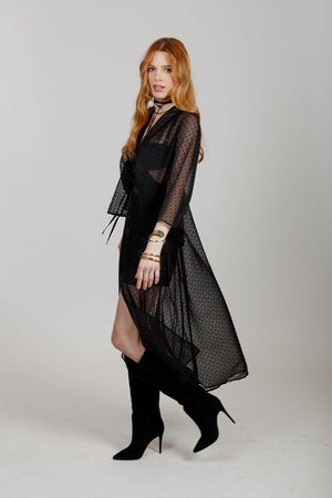 Maeve Black Sheer Duster