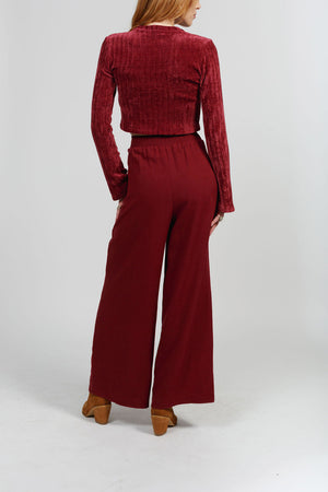 Marian Merlot Wide Leg Pants