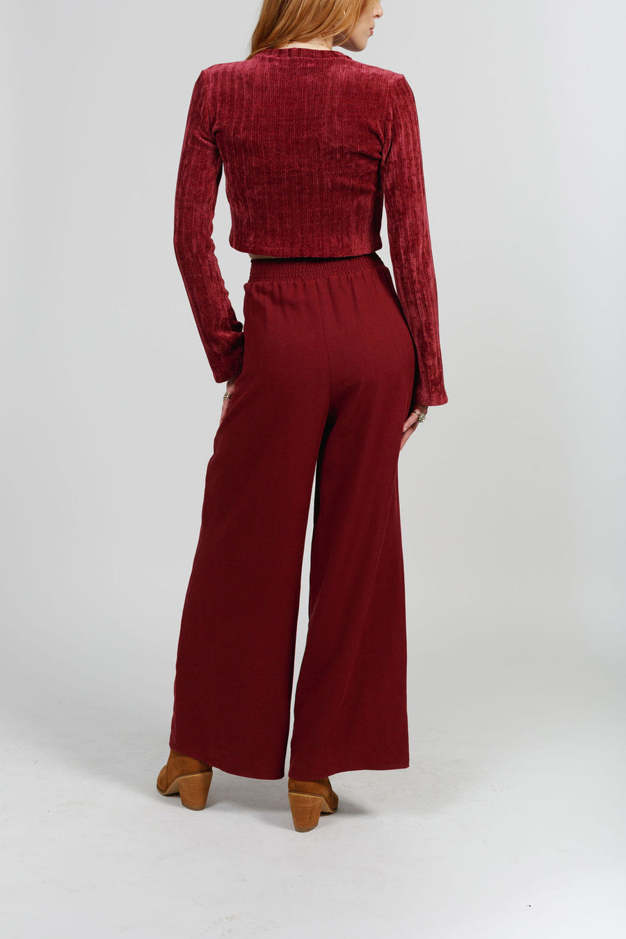 Marian Merlot Wide Leg Pants