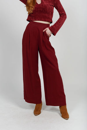 Marian Merlot Wide Leg Pants