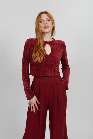 Marian Merlot Wide Leg Pants