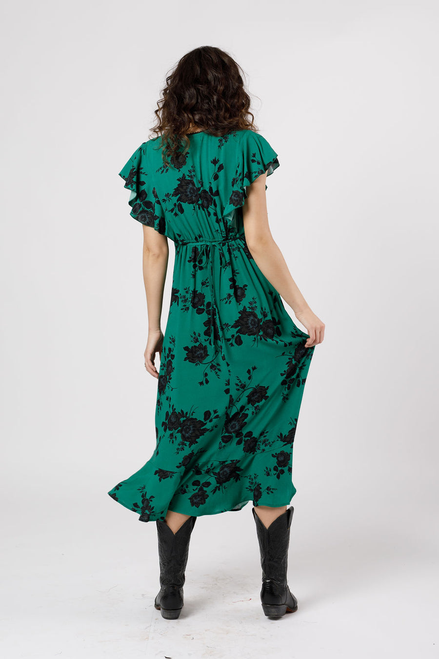 Reba Emerald Floral Maxi Dress