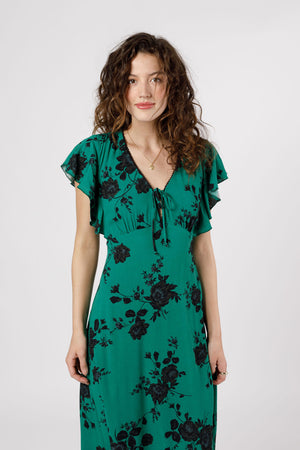 Reba Emerald Floral Maxi Dress