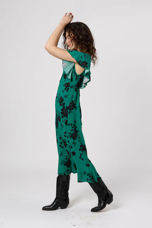 Reba Emerald Floral Maxi Dress