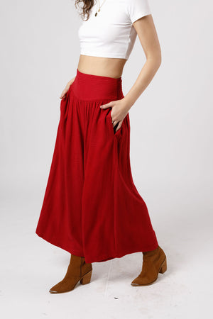 Reis Red Wide Leg Pants