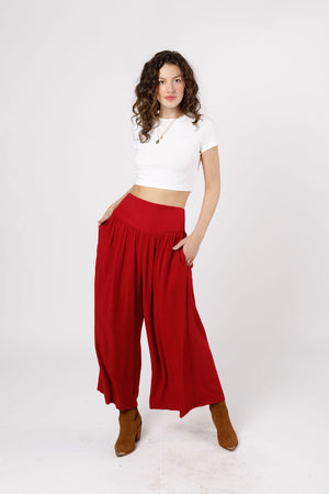 Reis Red Wide Leg Pants