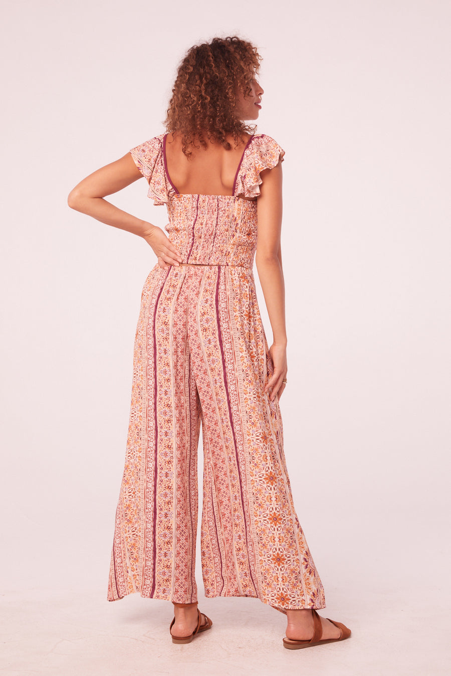 Saguaro Peach Ethnic Stripe Pants