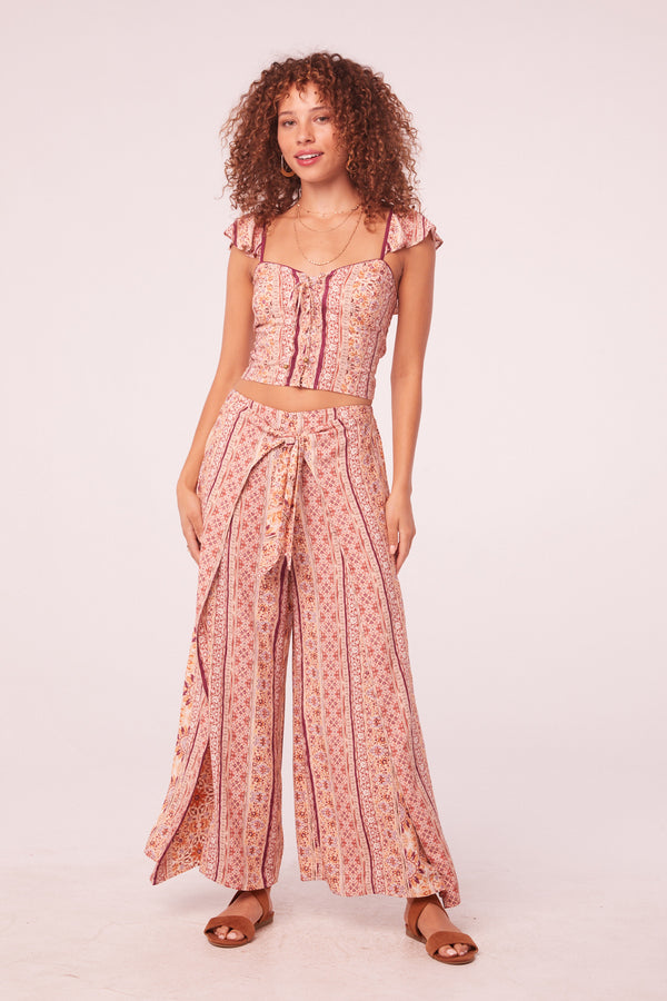 Saguaro Peach Ethnic Stripe Pants