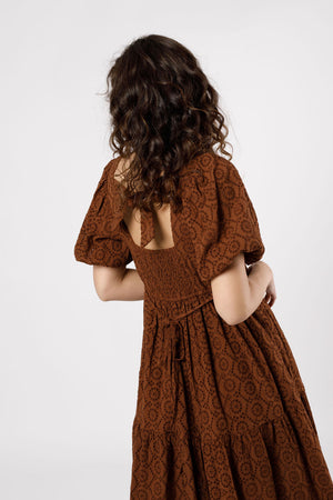 Sierra Walnut Brown Midi Dress