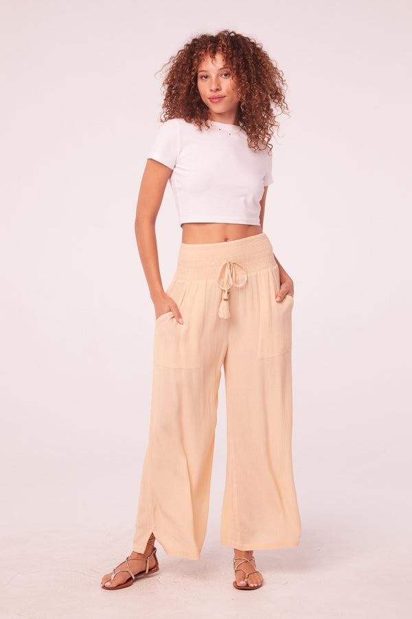 Southport Parchment Smocked Waist Pants