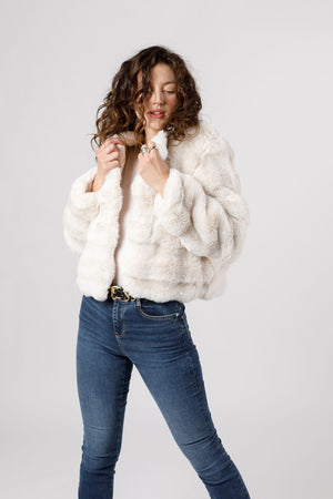 Sue Ivory Faux Fur Jacket