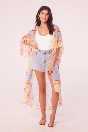 Wilder Multi Patchwork Longline Kimono
