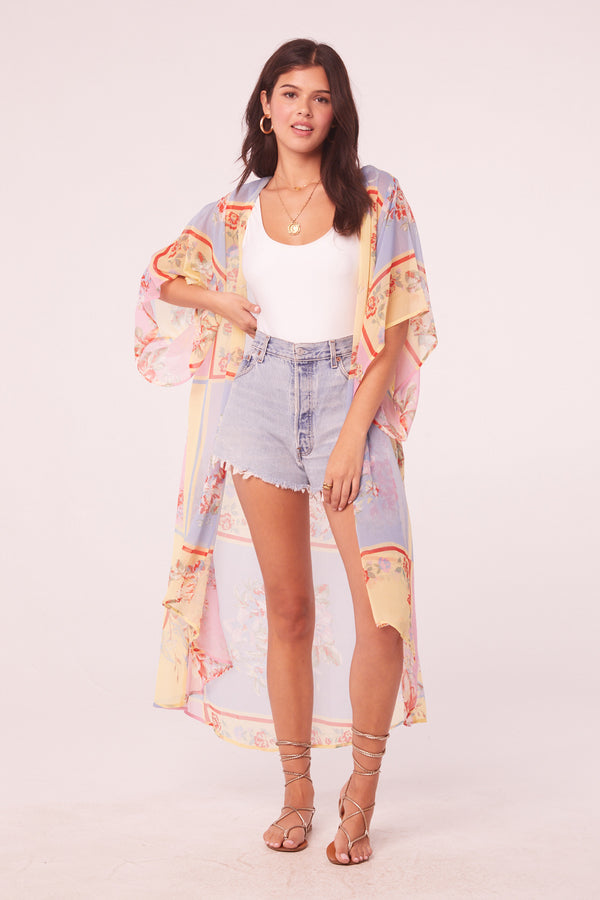 Wilder Multi Patchwork Longline Kimono