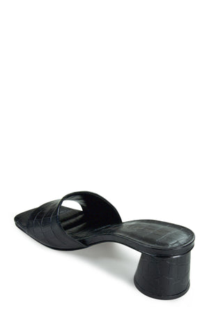 Arbor Black Croc Stamp Leather Heel