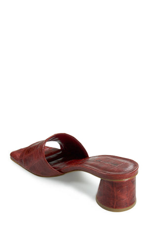 Arbor Wine Croc Stamp Leather Heel