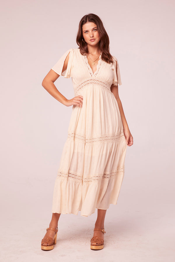 Adhira Bone Lace Inset Maxi Dress