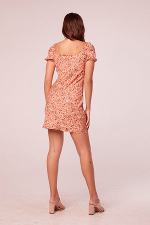 Anaya Salmon Floral Slip Mini Dress