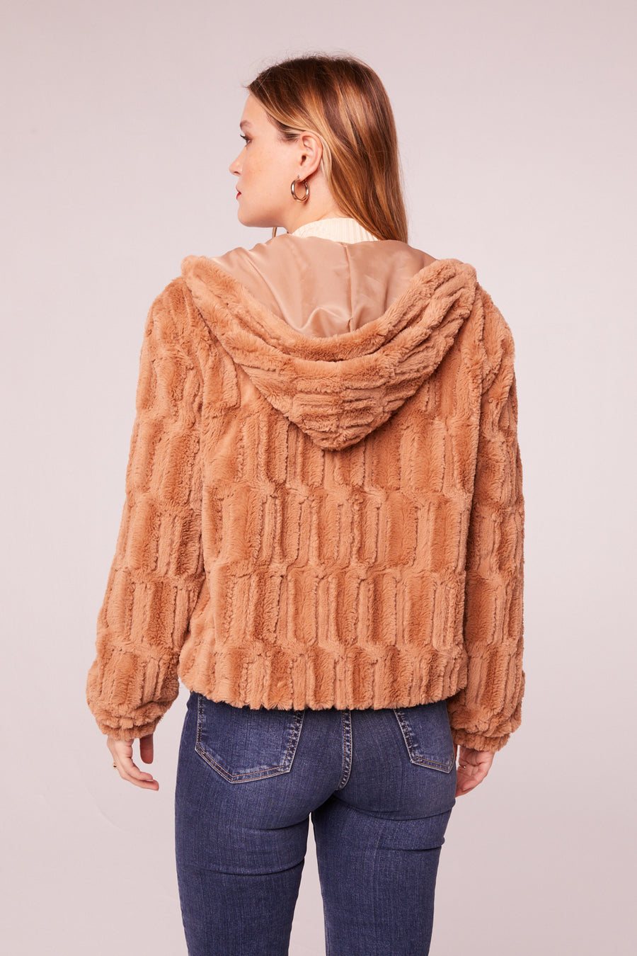 Angel Butterscotch Faux Fur Hooded Jacket