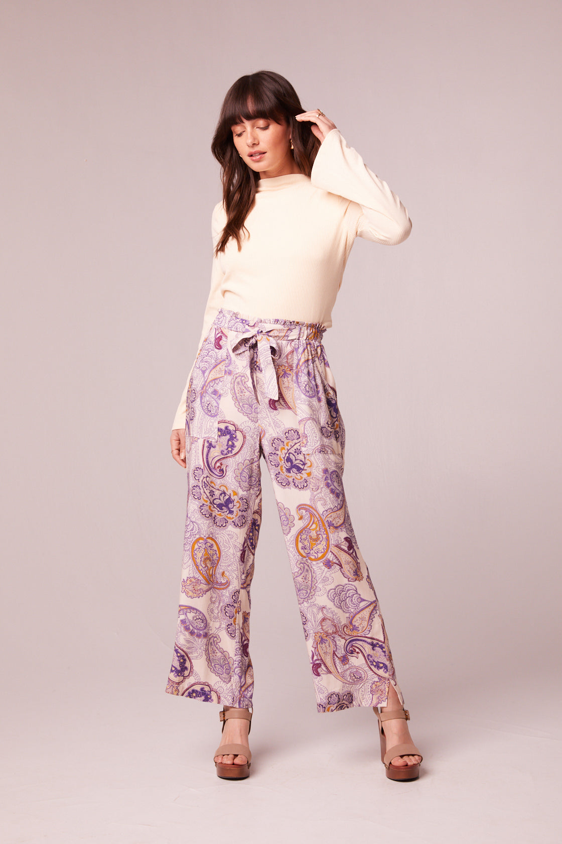 Avril Cream Mock Neck Crop Top