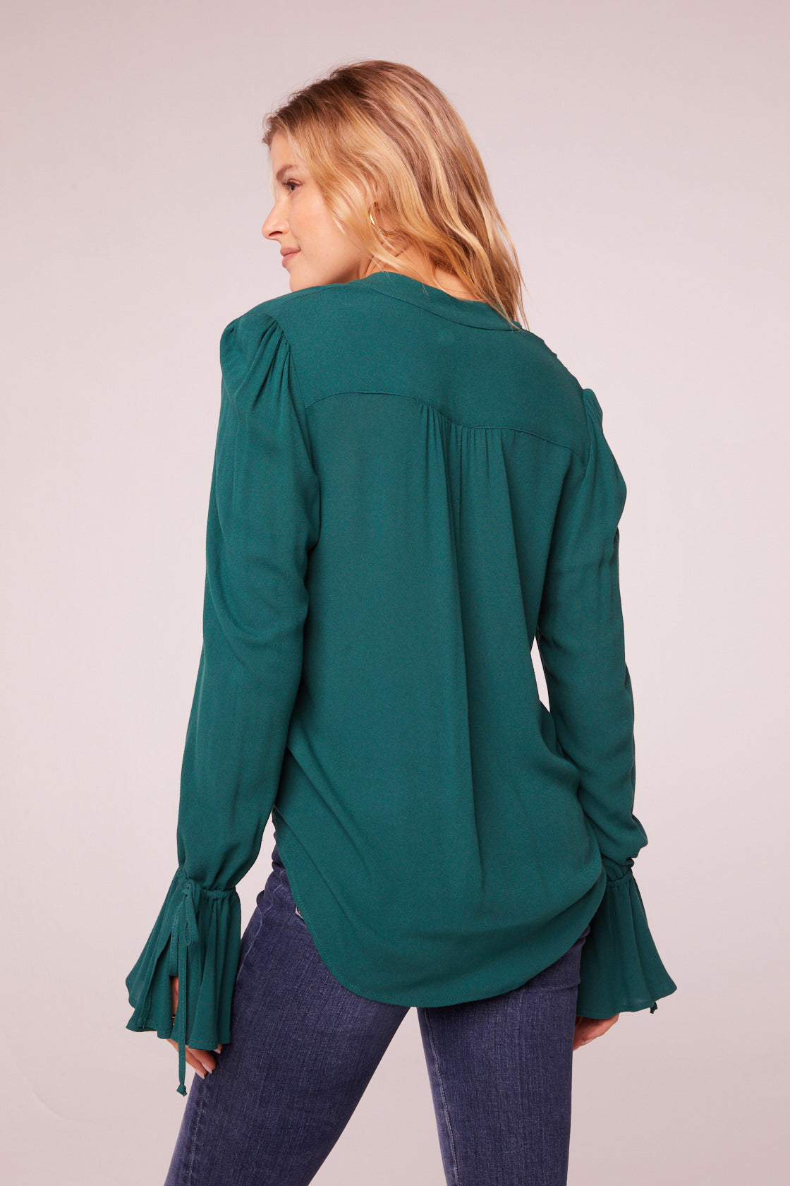 Becky Pine Crossover Long Sleeve Top