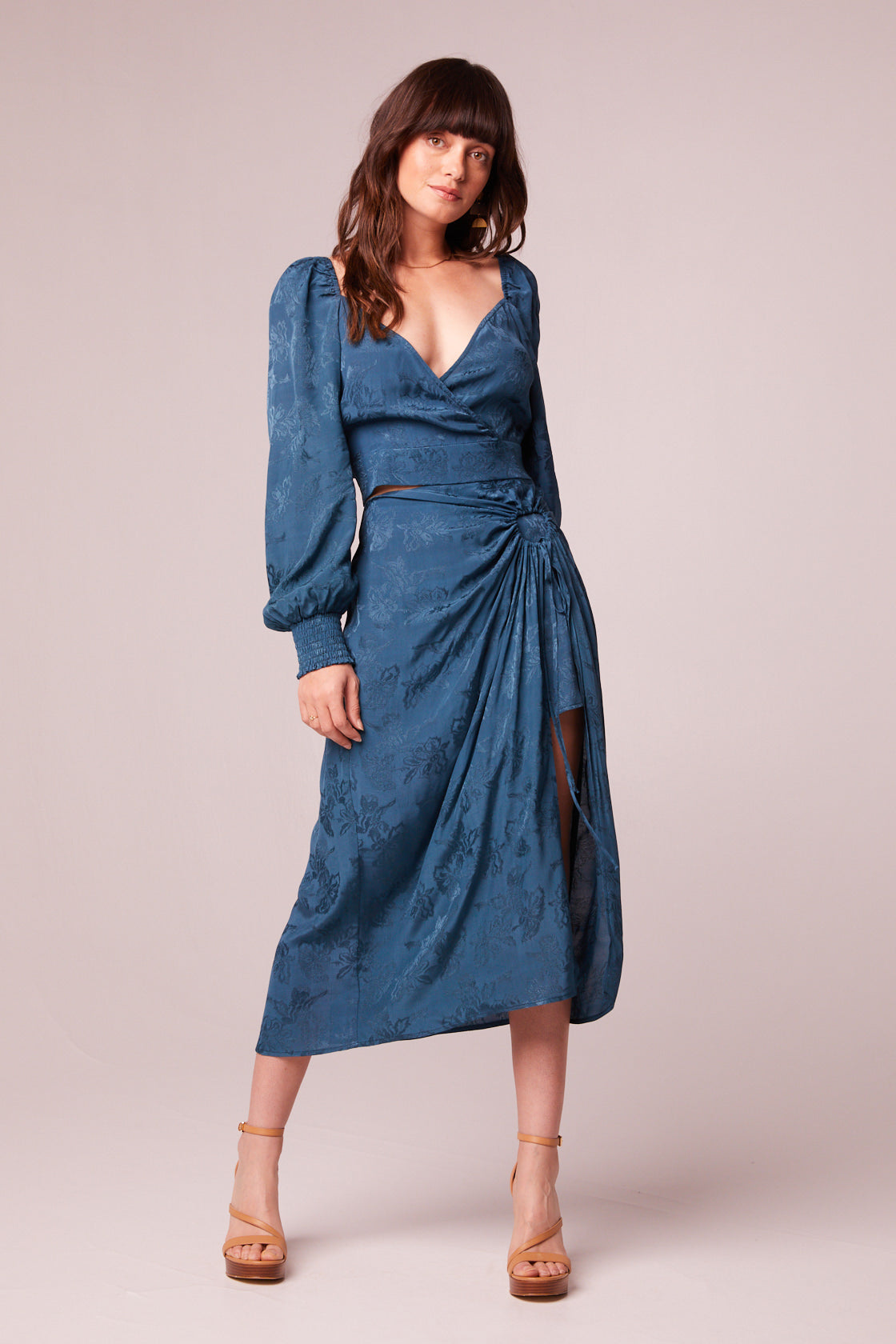 Camille Deep Teal Crossover Crop Top