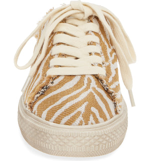 Coast Vegan Natural Zebra Woven Canvas Sneaker Mule Front