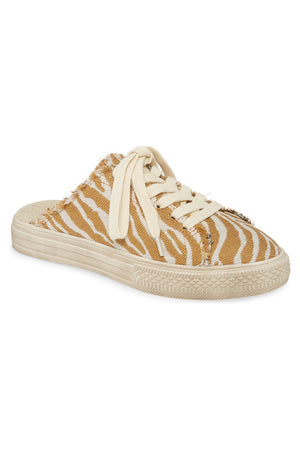 Coast Vegan Natural Zebra Woven Canvas Sneaker Mule Master