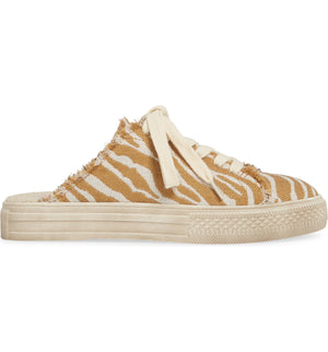 Coast Vegan Natural Zebra Woven Canvas Sneaker Mule Side