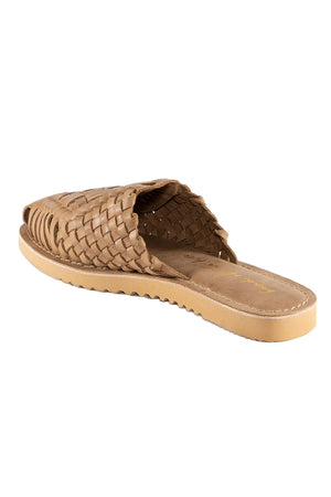 Comet Tan Woven Leather Mule