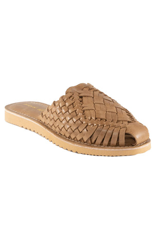 Comet Tan Woven Leather Mule