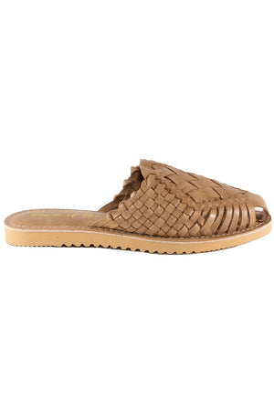 Comet Tan Woven Leather Mule