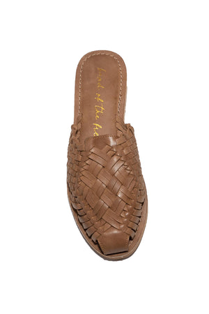 Comet Tan Woven Leather Mule