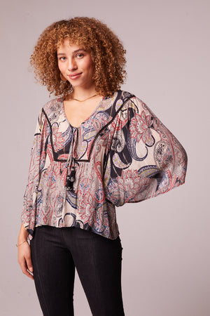 Comma Black Paisley Batwing Top Master