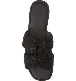 Del Rey Vegan Black Braided Rope Sandal Top