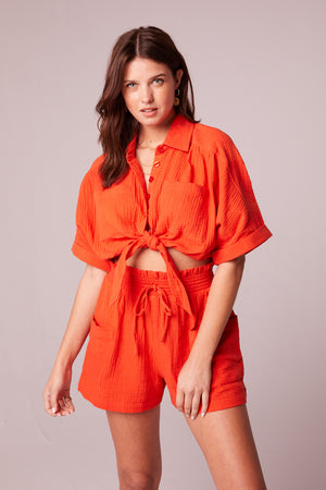 Dilia Tangerine High Waisted Shorts