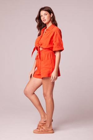 Dilia Tangerine High Waisted Shorts