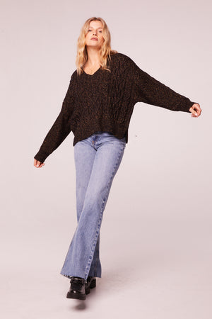 Find A Way Black V-Neck Sweater