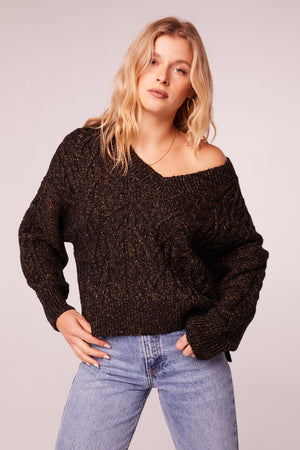Find A Way Black V-Neck Sweater